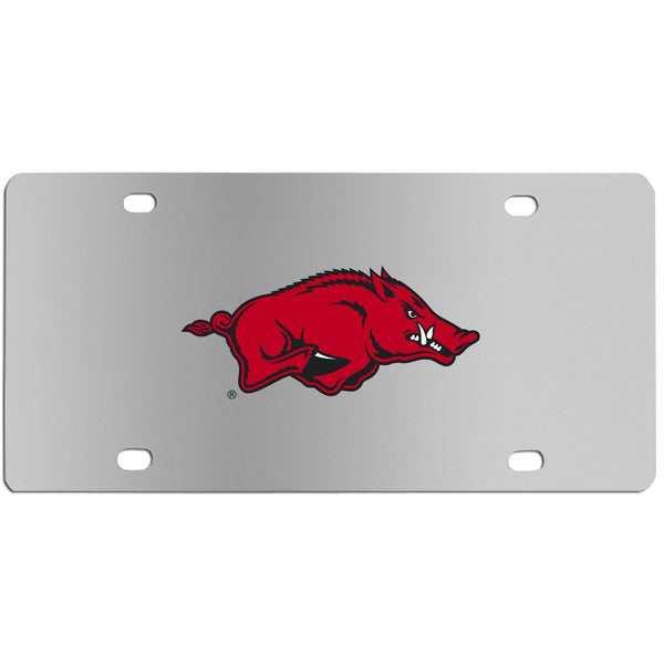 NCAA - Arkansas Razorbacks Steel License Plate Wall Plaque-Automotive Accessories,License Plates,Steel License Plates,College Steel License Plates-JadeMoghul Inc.