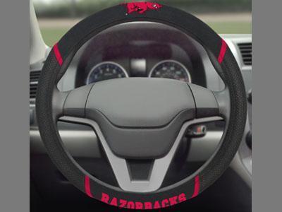 Custom Rugs NCAA Arkansas Steering Wheel Cover 15"x15"