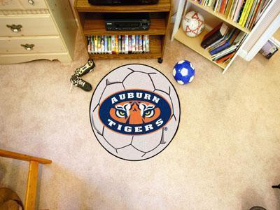 Round Indoor Outdoor Rugs NCAA Auburn Soccer Ball 27" diameter