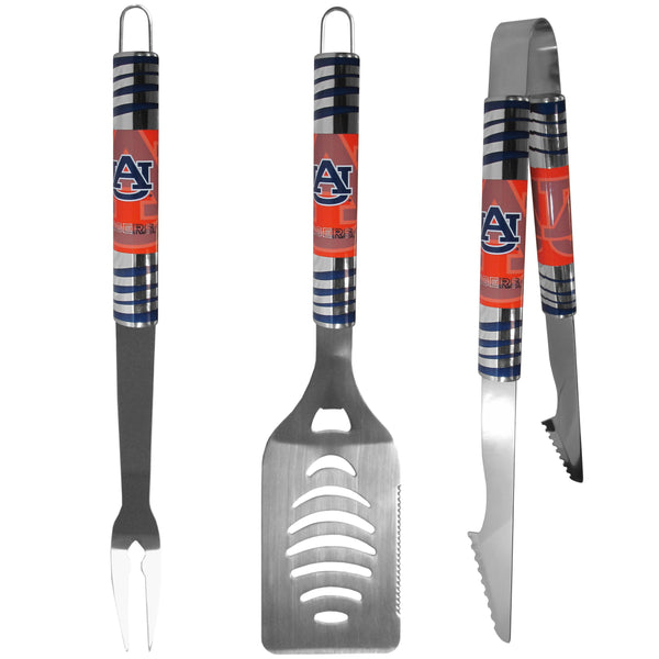 NCAA - Auburn Tigers 3 pc Tailgater BBQ Set-Tailgating & BBQ Accessories,BBQ Tools,3 pc Tailgater Tool Set,College 3 pc Tailgater Tool Set-JadeMoghul Inc.