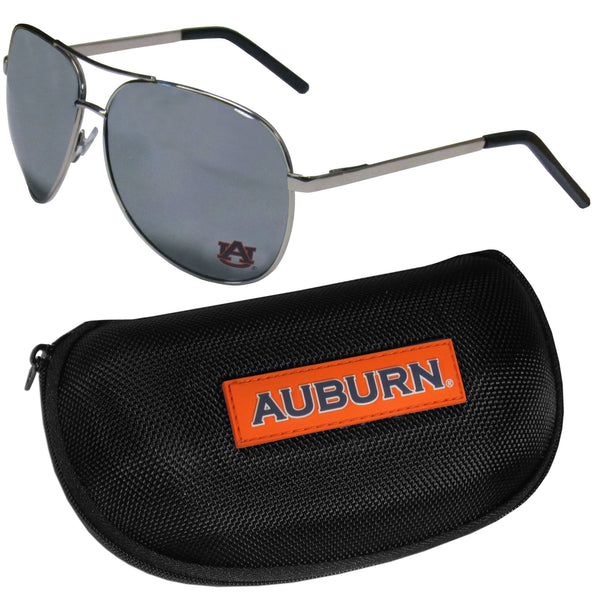 NCAA - Auburn Tigers Aviator Sunglasses and Zippered Carrying Case-Sunglasses, Eyewear & Accessories,Sunglass & Accessory Sets,Aviator Sunglasses & Zippered Case,College Aviator Sunglasses Sunglasses & Zippered Case-JadeMoghul Inc.