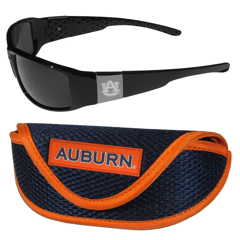 NCAA - Auburn Tigers Chrome Wrap Sunglasses and Sport Carrying Case-Sunglasses, Eyewear & Accessories,Sunglass & Accessory Sets,Chrome Wrap Sunglasses & Sport Case,College Chrome Wrap Sunglasses & Sport Case-JadeMoghul Inc.