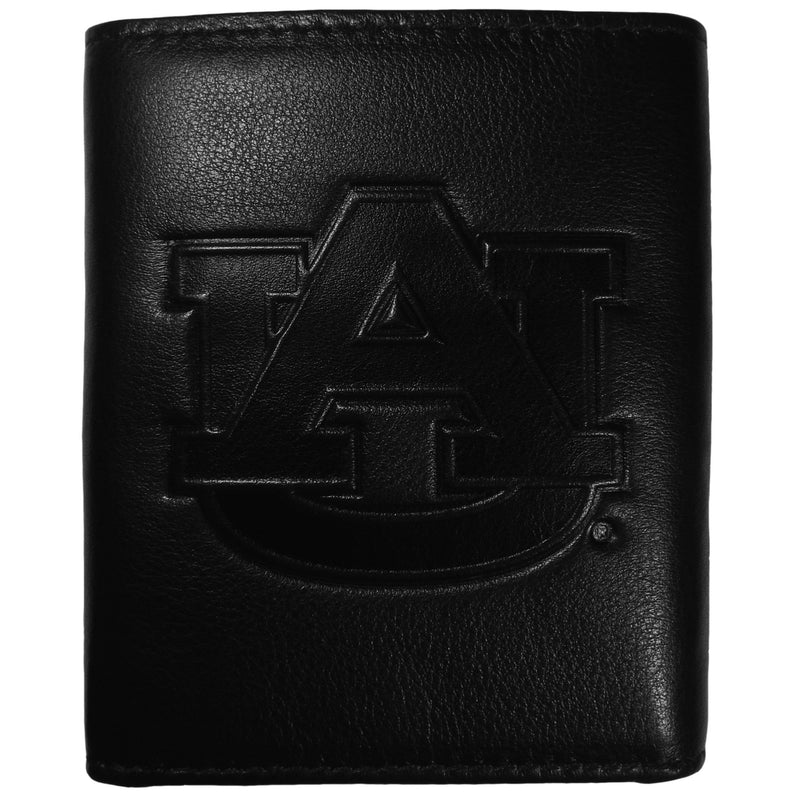 NCAA - Auburn Tigers Embossed Leather Tri-fold Wallet-Wallets & Checkbook Covers,College Wallets,College Tri-fold Wallets,Leather Tri-fold Wallets-JadeMoghul Inc.