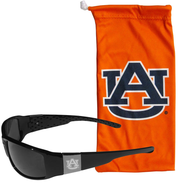 NCAA - Auburn Tigers Etched Chrome Wrap Sunglasses and Bag-Sunglasses, Eyewear & Accessories,College Eyewear,Auburn Tigers Eyewear-JadeMoghul Inc.