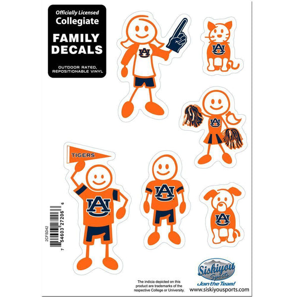 NCAA - Auburn Tigers Family Decal Set Small-Automotive Accessories,Decals,Family Character Decals,Small Family Decals,College Small Family Decals-JadeMoghul Inc.