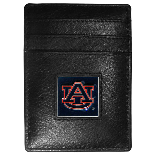 NCAA - Auburn Tigers Leather Money Clip/Cardholder Packaged in Gift Box-Wallets & Checkbook Covers,Money Clip/Cardholders,Gift Box Packaging,College Money Clip/Cardholders-JadeMoghul Inc.