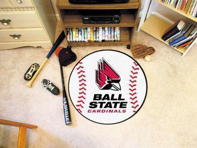 Round Area Rugs NCAA Ball State Baseball Mat 27" diameter
