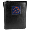 NCAA - Boise St. Broncos Deluxe Leather Tri-fold Wallet Packaged in Gift Box-Wallets & Checkbook Covers,Tri-fold Wallets,Deluxe Tri-fold Wallets,Gift Box Packaging,College Tri-fold Wallets-JadeMoghul Inc.