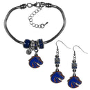 NCAA - Boise St. Broncos Euro Bead Earrings and Bracelet Set-Jewelry & Accessories,College Jewelry,Boise St. Broncos Jewelry-JadeMoghul Inc.
