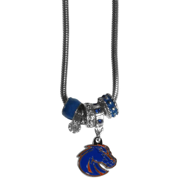 NCAA - Boise St. Broncos Euro Bead Necklace-Jewelry & Accessories,Necklaces,Euro Bead Necklaces,College Euro Bead Necklaces-JadeMoghul Inc.