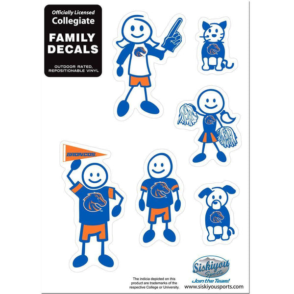 NCAA - Boise St. Broncos Family Decal Set Small-Automotive Accessories,Decals,Family Character Decals,Small Family Decals,College Small Family Decals-JadeMoghul Inc.