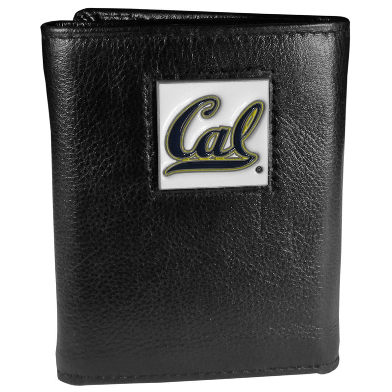 NCAA - Cal Berkeley Bears Deluxe Leather Tri-fold Wallet Packaged in Gift Box-Wallets & Checkbook Covers,Tri-fold Wallets,Deluxe Tri-fold Wallets,Gift Box Packaging,College Tri-fold Wallets-JadeMoghul Inc.