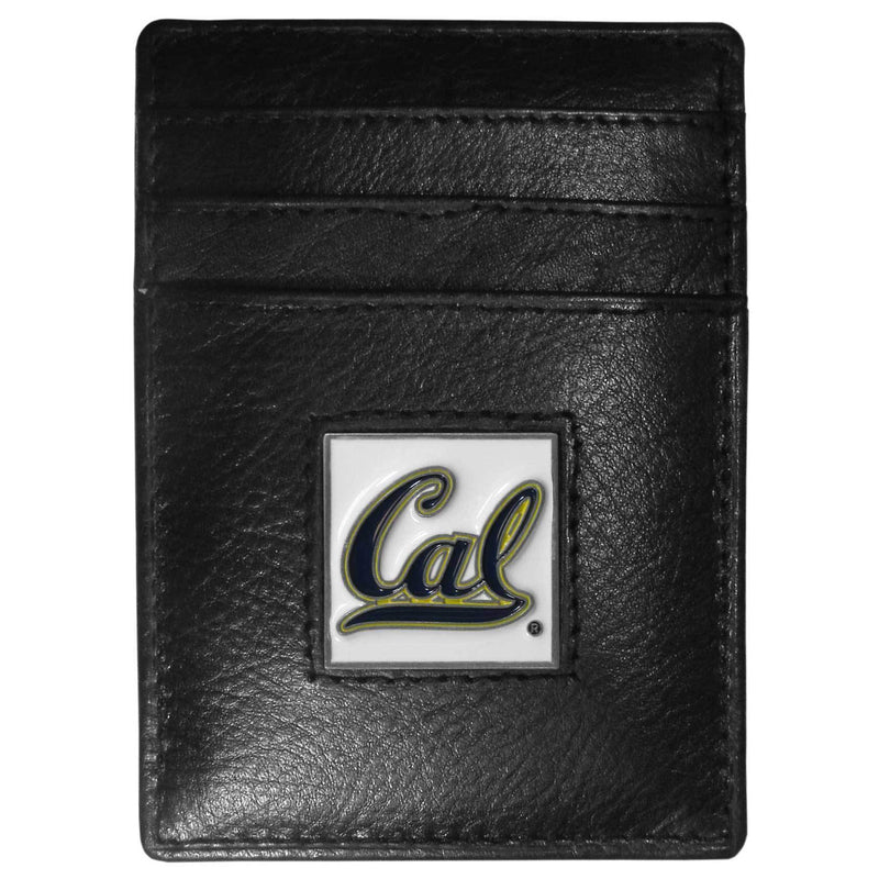 NCAA - Cal Berkeley Bears Leather Money Clip/Cardholder Packaged in Gift Box-Wallets & Checkbook Covers,Money Clip/Cardholders,Gift Box Packaging,College Money Clip/Cardholders-JadeMoghul Inc.