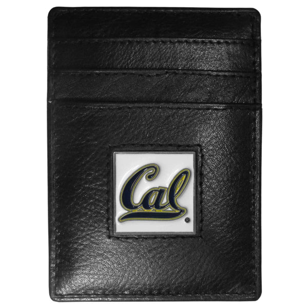 NCAA - Cal Berkeley Bears Leather Money Clip/Cardholder-Wallets & Checkbook Covers,Money Clip/Cardholders,Window Box Packaging,College Money Clip/Cardholders-JadeMoghul Inc.