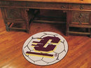 Small Round Rugs NCAA Central Michigan Soccer Ball 27" diameter