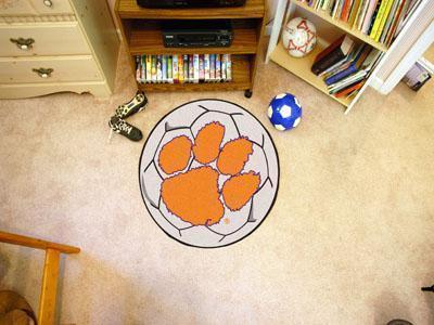 Round Entry Rugs NCAA Clemson Soccer Ball 27" diameter