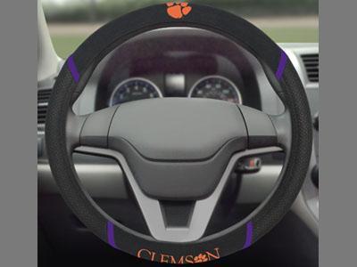 Custom Floor Mats NCAA Clemson Steering Wheel Cover 15"x15"