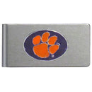 NCAA - Clemson Tigers Brushed Metal Money Clip-Wallets & Checkbook Covers,Money Clips,Brushed Money Clips,College Brushed Money Clips-JadeMoghul Inc.