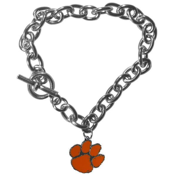 NCAA - Clemson Tigers Charm Chain Bracelet-Jewelry & Accessories,Bracelets,Charm Chain Bracelets,College Charm Chain Bracelets-JadeMoghul Inc.