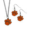 NCAA - Clemson Tigers Dangle Earrings and Chain Necklace Set-Jewelry & Accessories,Jewelry Sets,Dangle Earrings & Chain Necklace-JadeMoghul Inc.