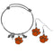 NCAA - Clemson Tigers Dangle Earrings and Charm Bangle Bracelet Set-Jewelry & Accessories,College Jewelry,Clemson Tigers Jewelry-JadeMoghul Inc.