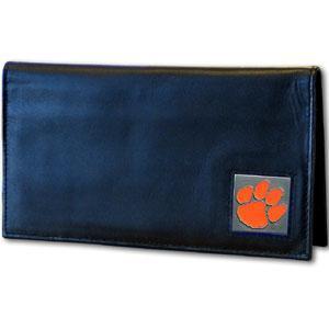NCAA - Clemson Tigers Deluxe Leather Checkbook Cover-Wallets & Checkbook Covers,Checkbook Covers,Wallet Checkbook Covers,Window Box Packaging,College Wallet Checkbook Covers-JadeMoghul Inc.