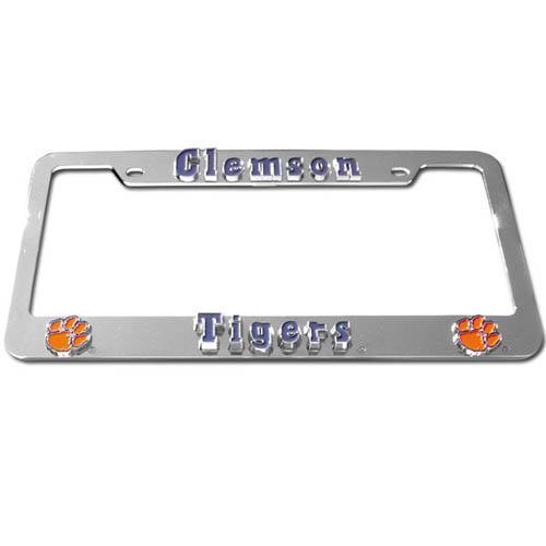 NCAA - Clemson Tigers Deluxe Tag Frame-Automotive Accessories,Tag Frames,Deluxe Tag Frames,College Deluxe Tag Frames-JadeMoghul Inc.