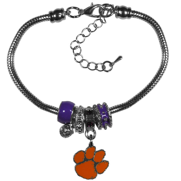 NCAA - Clemson Tigers Euro Bead Bracelet-Jewelry & Accessories,Bracelets,Euro Bead Bracelets,College Euro Bead Bracelets-JadeMoghul Inc.