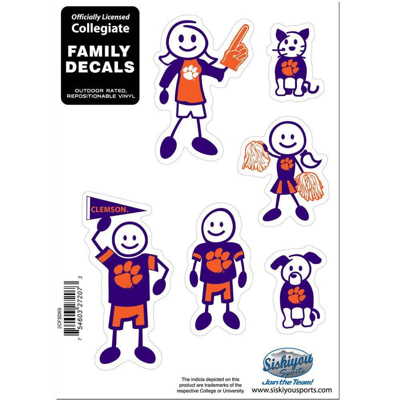 NCAA - Clemson Tigers Family Decal Set Small-Automotive Accessories,Decals,Family Character Decals,Small Family Decals,College Small Family Decals-JadeMoghul Inc.