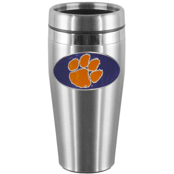 NCAA - Clemson Tigers Steel Travel Mug-Beverage Ware,Travel Mugs,Steel Travel Mugs w/Handle,College Steel Travel Mugs with Handle-JadeMoghul Inc.
