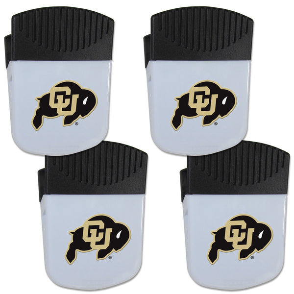 NCAA - Colorado Buffaloes Chip Clip Magnet with Bottle Opener, 4 pack-Other Cool Stuff,College Other Cool Stuff,Colorado Buffaloes Other Cool Stuff-JadeMoghul Inc.