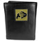 NCAA - Colorado Buffaloes Deluxe Leather Tri-fold Wallet Packaged in Gift Box-Wallets & Checkbook Covers,Tri-fold Wallets,Deluxe Tri-fold Wallets,Gift Box Packaging,College Tri-fold Wallets-JadeMoghul Inc.