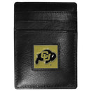 NCAA - Colorado Buffaloes Leather Money Clip/Cardholder Packaged in Gift Box-Wallets & Checkbook Covers,Money Clip/Cardholders,Gift Box Packaging,College Money Clip/Cardholders-JadeMoghul Inc.
