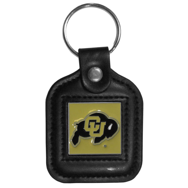 NCAA - Colorado Buffaloes Square Leatherette Key Chain-Key Chains,Leatherette Key Chains,College Leatherette Key Chains-JadeMoghul Inc.