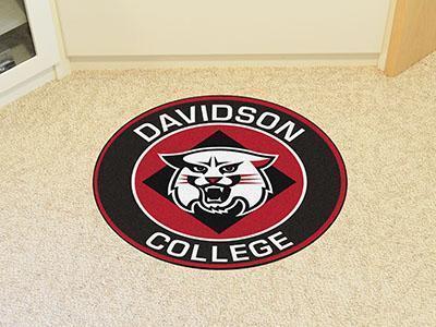 Round Outdoor Rugs NCAA Davidson Roundel Mat 27" diameter