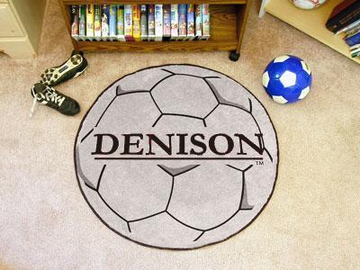 Small Round Rugs NCAA Denison Soccer Ball 27" diameter