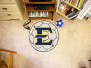 Round Indoor Outdoor Rugs NCAA East Tennessee State Soccer Ball 27" diameter