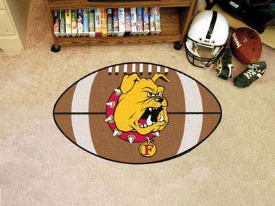 Round Rug in Living Room NCAA Ferris State Football Ball Rug 20.5"x32.5"