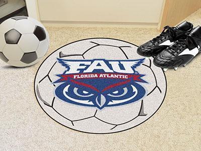 Round Indoor Outdoor Rugs NCAA Florida Atlantic Soccer Ball 27" diameter