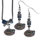 NCAA - Florida Gators Euro Bead Earrings and Necklace Set-Jewelry & Accessories,College Jewelry,Florida Gators Jewelry-JadeMoghul Inc.
