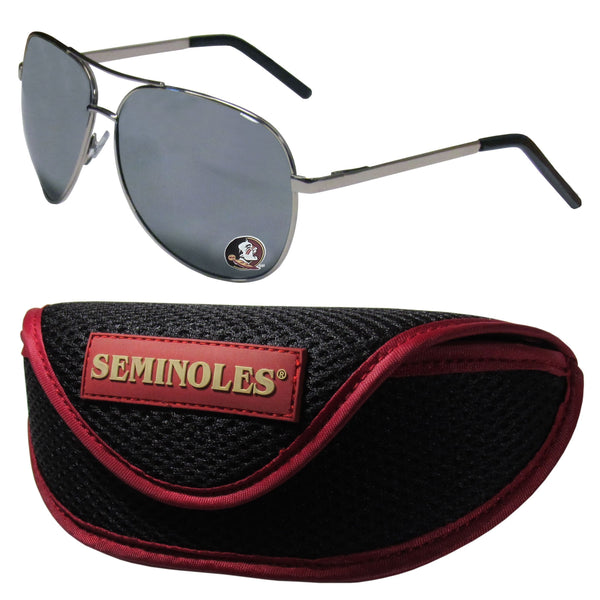 NCAA - Florida St. Seminoles Aviator Sunglasses and Sports Case-Sunglasses, Eyewear & Accessories,Sunglass & Accessory Sets,Aviator Sunglasses & Sport Case,College Aviator Sunglasses Sunglasses & Sport Case-JadeMoghul Inc.