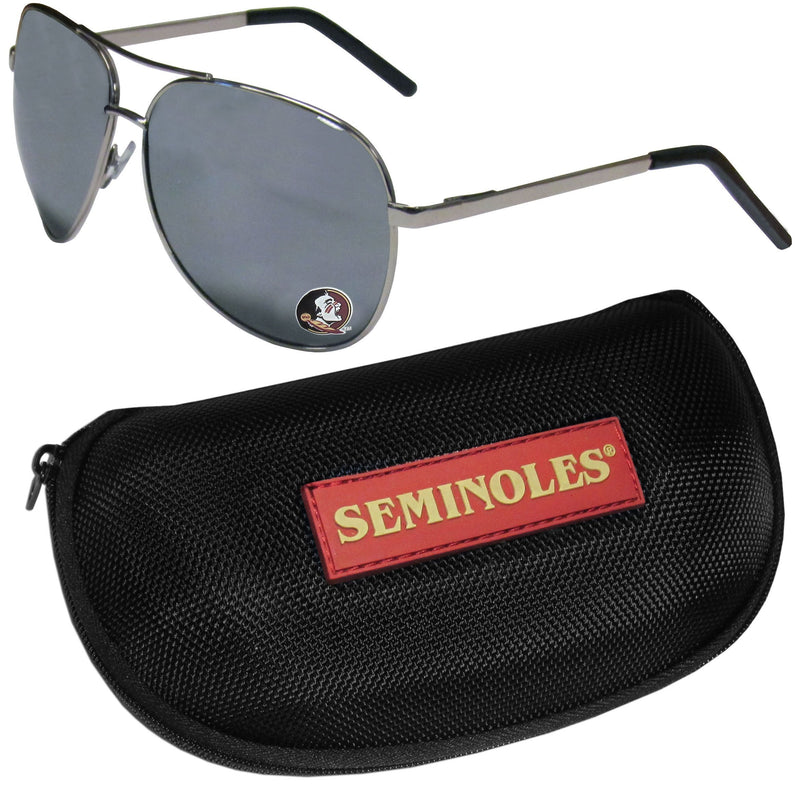 NCAA - Florida St. Seminoles Aviator Sunglasses and Zippered Carrying Case-Sunglasses, Eyewear & Accessories,Sunglass & Accessory Sets,Aviator Sunglasses & Zippered Case,College Aviator Sunglasses Sunglasses & Zippered Case-JadeMoghul Inc.