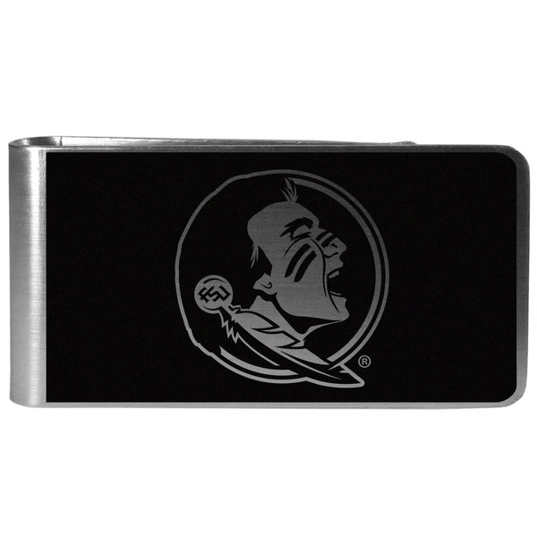 NCAA - Florida St. Seminoles Black and Steel Money Clip-Wallets & Checkbook Covers,College Wallets,Florida St. Seminoles Wallets-JadeMoghul Inc.