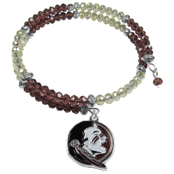 NCAA - Florida St. Seminoles Crystal Memory Wire Bracelet-Jewelry & Accessories,Bracelets,Crystal Memory Wire Bracelets,College Crystal Memory Wire Bracelets-JadeMoghul Inc.