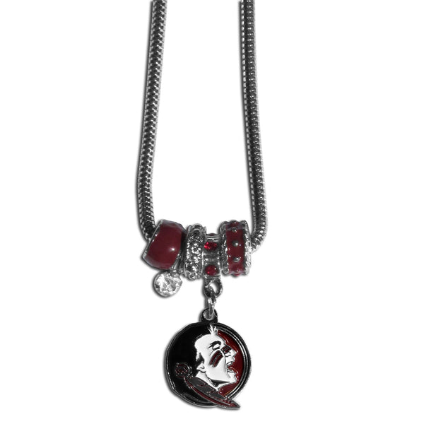 NCAA - Florida St. Seminoles Euro Bead Necklace-Jewelry & Accessories,Necklaces,Euro Bead Necklaces,College Euro Bead Necklaces-JadeMoghul Inc.