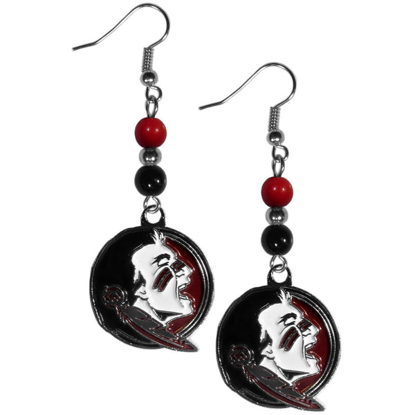 NCAA - Florida St. Seminoles Fan Bead Dangle Earrings-Jewelry & Accessories,Earrings,Fan Bead Earrings,College Fan Bead Earrings-JadeMoghul Inc.