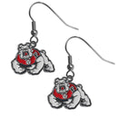 NCAA - Fresno St. Bulldogs Chrome Dangle Earrings-Jewelry & Accessories,College Jewelry,Fresno St. Bulldogs Jewelry-JadeMoghul Inc.