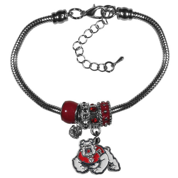 NCAA - Fresno St. Bulldogs Euro Bead Bracelet-Jewelry & Accessories,Bracelets,Euro Bead Bracelets,College Euro Bead Bracelets-JadeMoghul Inc.