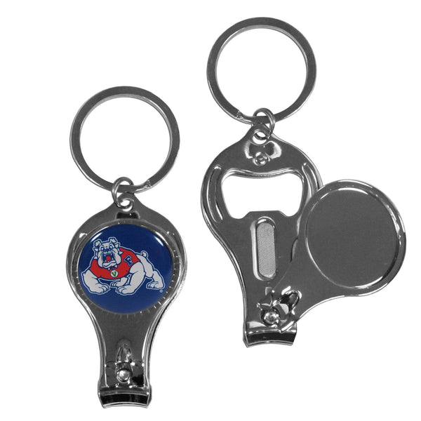 NCAA - Fresno St. Bulldogs Nail Care/Bottle Opener Key Chain-Key Chains,College Key Chains,College 3 in 1 Key Chains-JadeMoghul Inc.