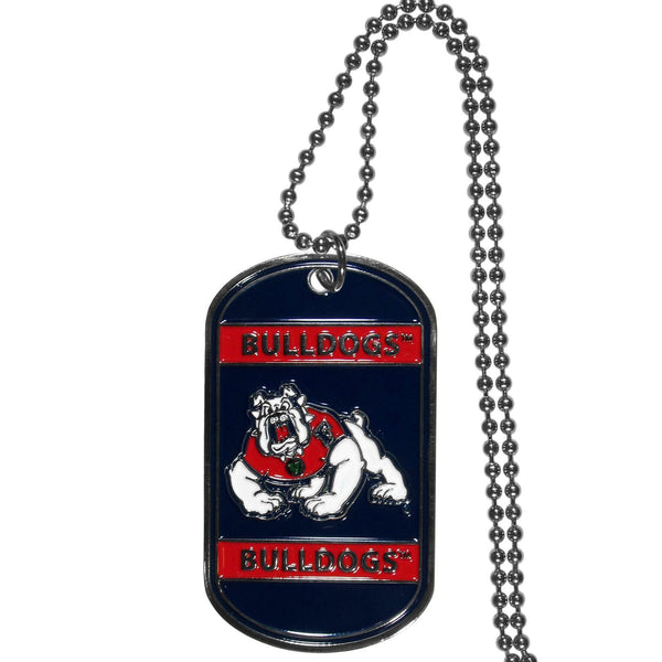 NCAA - Fresno St. Bulldogs Tag Necklace-Jewelry & Accessories,Necklaces,Tag Necklaces,College Tag Necklaces-JadeMoghul Inc.
